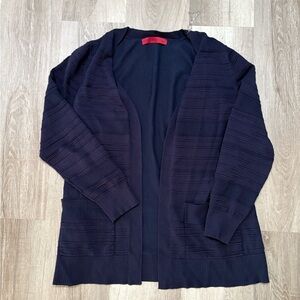 Elegant Navy Open-Front Cardigan
